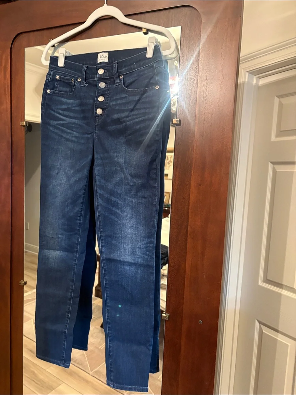 J Crew Classic Button-Fly Women’s Jeans - Dark Blue